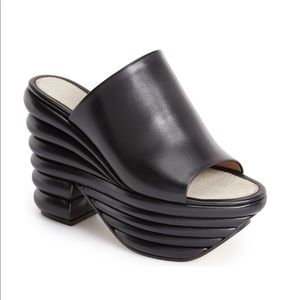 Salvatore Ferragamo Black Platform Runway Heels
